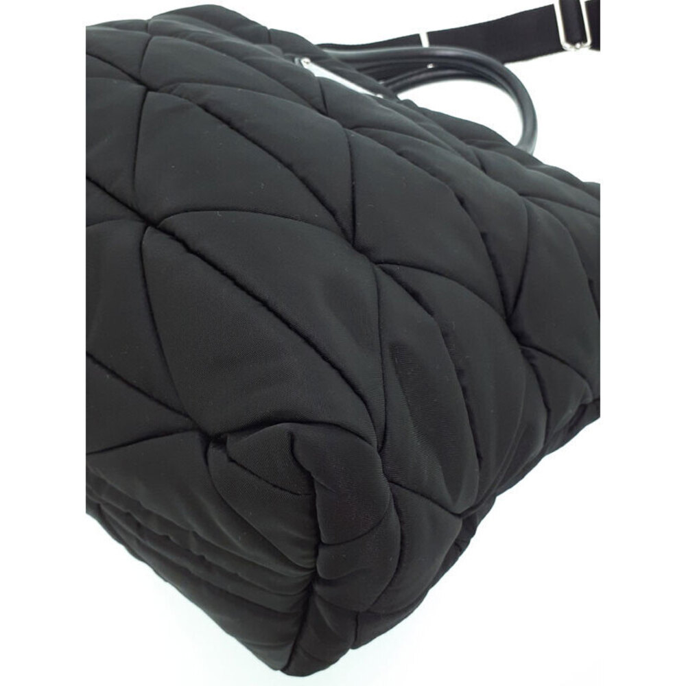 Prada logo Tote bag quilted Padded Bag black ReNylon triangle - Picture 5 of 9